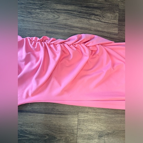 NWT! The Maya Ruched Baby Pink Cowl-Neck Dress By Anthropologie - Multiple 🍏🎃 - Picture 6 of 13